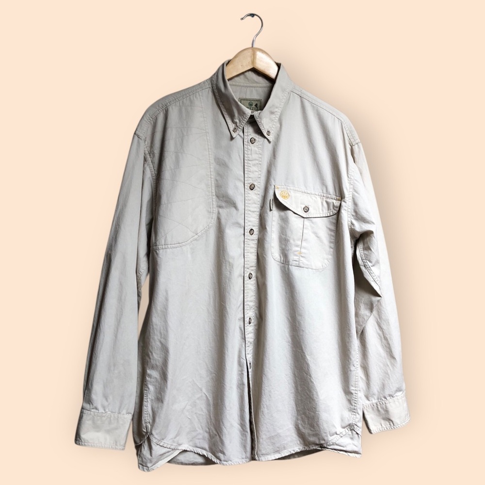Vintage 90s Beretta Cotton Field Shirt Hunting Shooting Fishing Outdoor MENS L